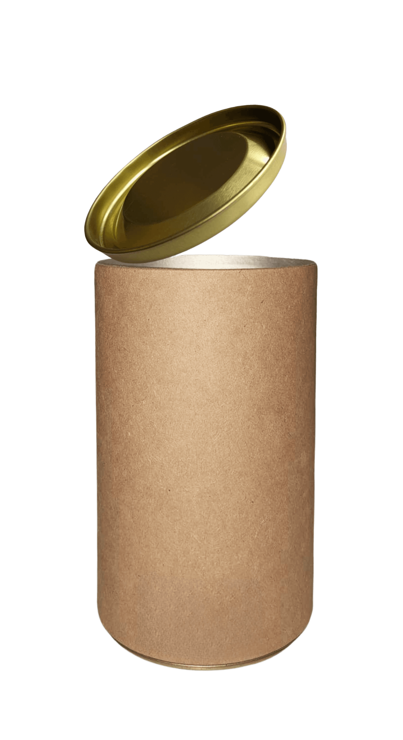 Foodgrade (Wax paper) paper tube with metal bottom and lid - Image 1