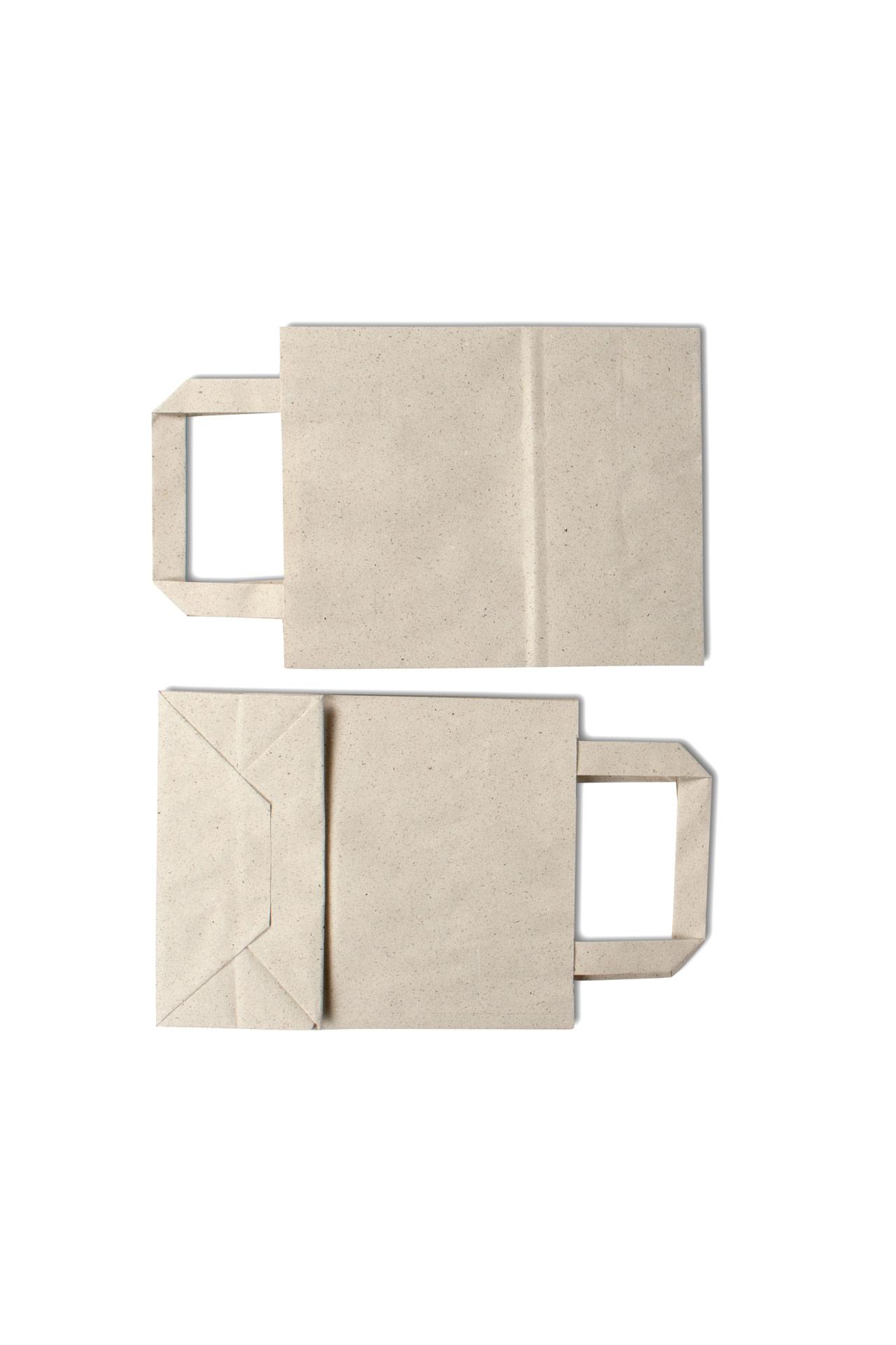 Grass Paper Carrier bag with flat handle - Image 1