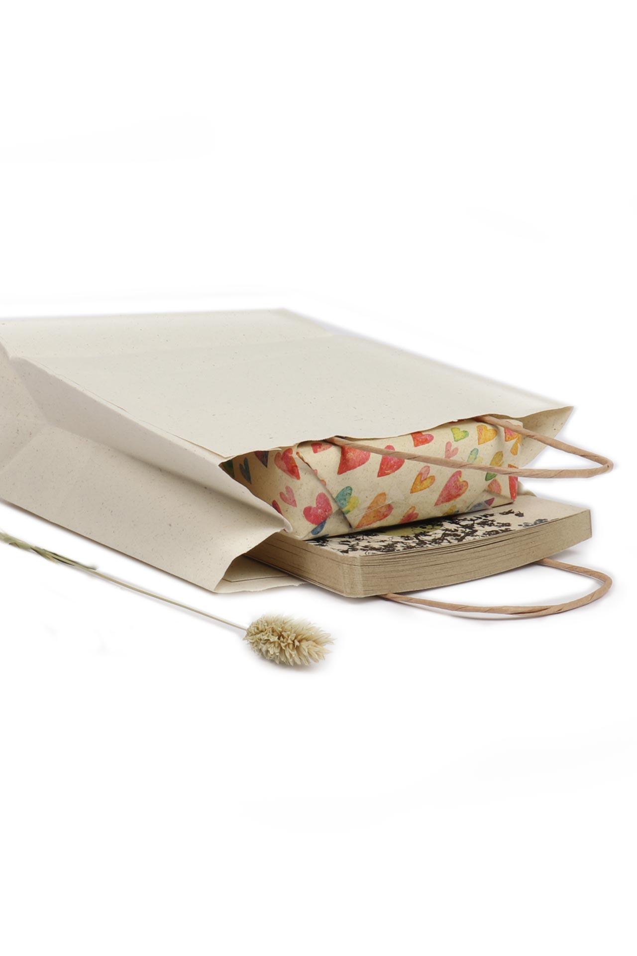 Grass Paper Carrier bag with twisted handle - Image 1